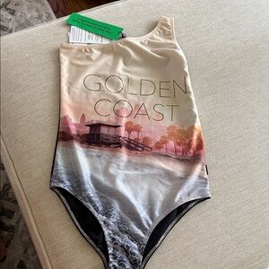 Molo Cream and Black Swimsuit